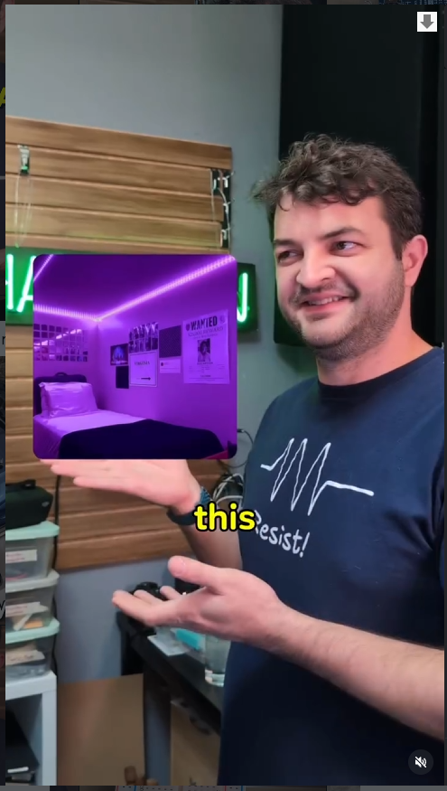 Community member presenting a build to the audience