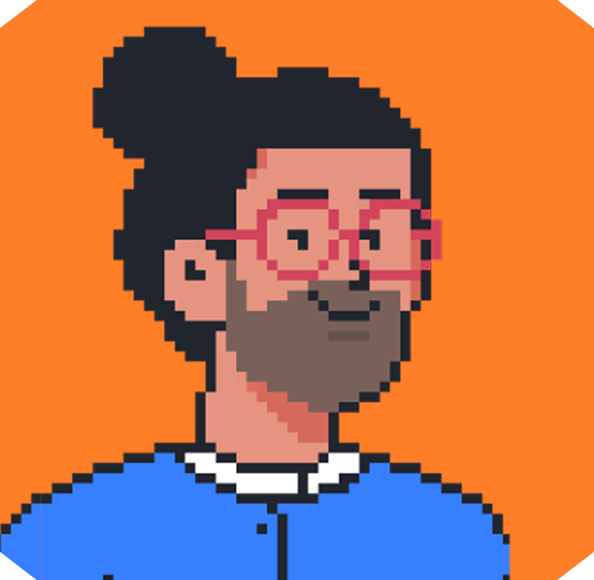 Pixel art character representing career pivoters